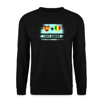 Spain and Mali flag 100% genius - Unisex Sweatshirt - black - Front - Alina (178cm) & Michal (187cm)