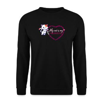 Mon chat est mon Valentin - Sweat-shirt Unisexe - noir - Devant - Alina (178cm) & Michal (187cm)