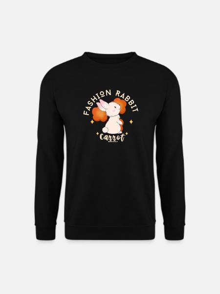 Rabbit Fashion Carrot Logo Tee - Unisex Sweatshirt - black