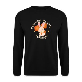 Lapin Mode Carotte - Sweat-shirt Unisexe - noir - Devant - Alina (178cm) & Michal (187cm)
