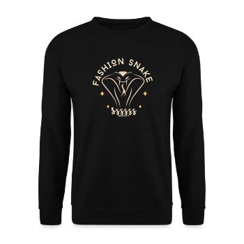 Serpent de Mode Étoiles Dorées - Sweat-shirt Unisexe - noir - Devant - Alina (178cm) & Michal (187cm)