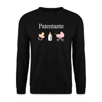 Patentante Geburt Mädchen Taufe - Unisex Pullover - Schwarz - Vorne - Alina (178cm) & Michal (187cm)