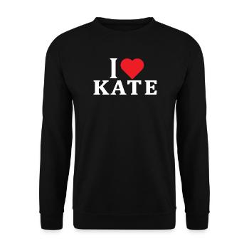 t-shirt I love Kate t-shirt gift idea - Unisex Sweatshirt - black - Front - Alina (178cm) & Michal (187cm)