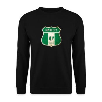 Design du drapeau des armoiries du Nigeria de - Sweat-shirt Unisexe - noir - Devant - Alina (178cm) & Michal (187cm)