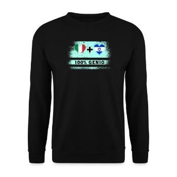 Italy and Israel 100% genius flag - Unisex Sweatshirt - black - Front - Alina (178cm) & Michal (187cm)