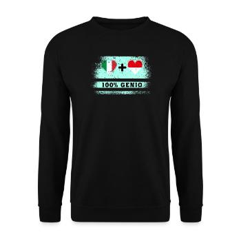 Italien und Indonesien 100% Flaggeningenieure - Unisex Pullover - Schwarz - Vorne - Alina (178cm) & Michal (187cm)