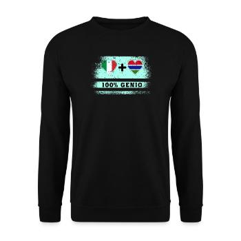 Italy and Gambia 100% genius flag - Unisex Sweatshirt - black - Front - Alina (178cm) & Michal (187cm)