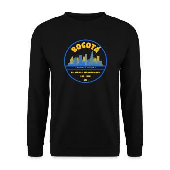 Bogotá Skyline Emblem - Unisex Sweatshirt - black - Front - Alina (178cm) & Michal (187cm)