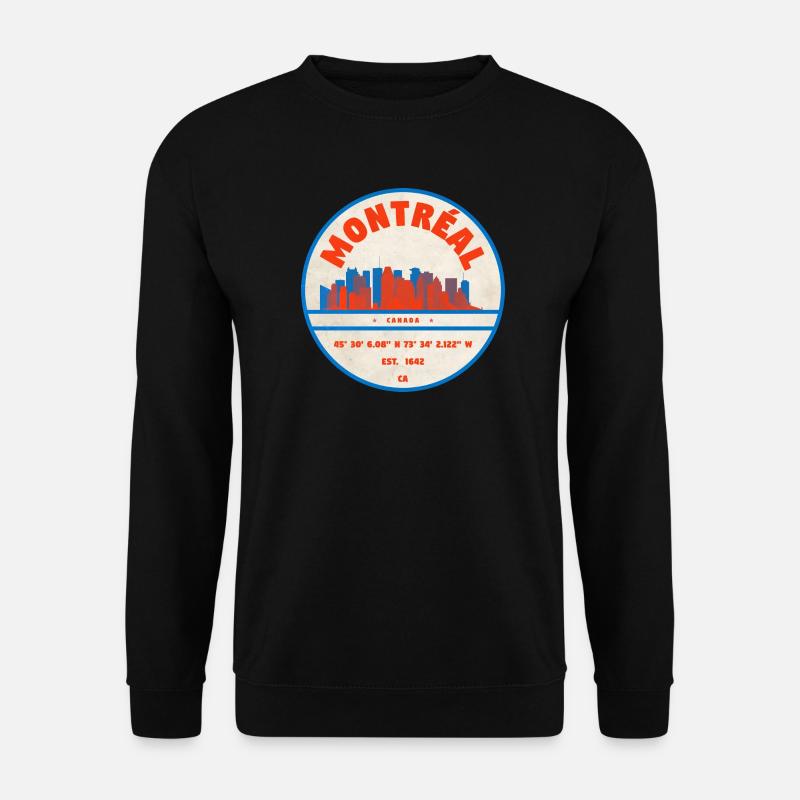 Montréal Kanada Skyline Emblem Design - Unisex Pullover - Schwarz