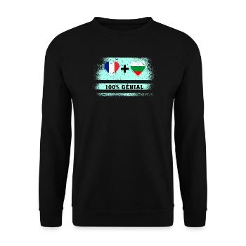 France et Bulgarie Drapeau 100% génial - Sweat-shirt Unisexe - noir - Devant - Alina (178cm) & Michal (187cm)