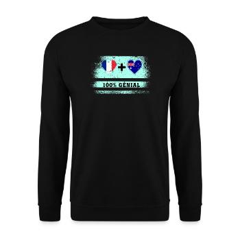 Drapeau France et Australie 100% génial - Sweat-shirt Unisexe - noir - Devant - Alina (178cm) & Michal (187cm)
