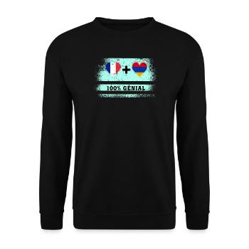 Drapeau de la France et de l'Arménie 100% génial - Sweat-shirt Unisexe - noir - Devant - Alina (178cm) & Michal (187cm)