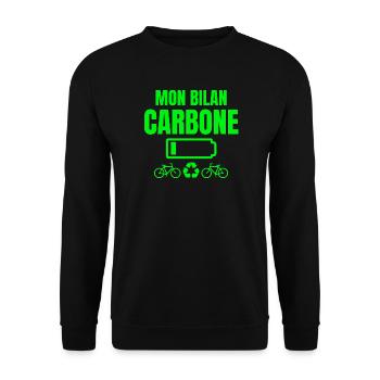 bilan carbone, écologie, écologiste - Sweat-shirt Unisexe - noir - Devant - Alina (178cm) & Michal (187cm)