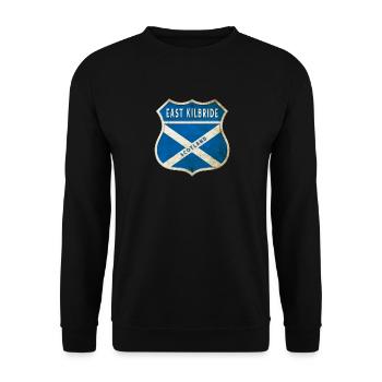 East Kilbride Scotland coat of arms flag design - Unisex Sweatshirt - black - Front - Alina (178cm) & Michal (187cm)