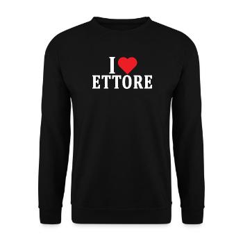 t-shirt J’adore l’idée cadeau du t-shirt Ettore - Sweat-shirt Unisexe - noir - Devant - Alina (178cm) & Michal (187cm)