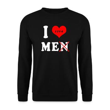 C'est drôle, j'aime les hommes (pas) - Sweat-shirt Unisexe - noir - Devant - Alina (178cm) & Michal (187cm)