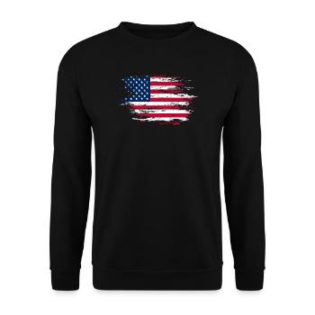 USA flag used - Unisex Sweatshirt - black - Front - Alina (178cm) & Michal (187cm)