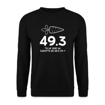 retraite, réforme des retraites, 49 3 - Sweat-shirt Unisexe - noir - Devant - Alina (178cm) & Michal (187cm)