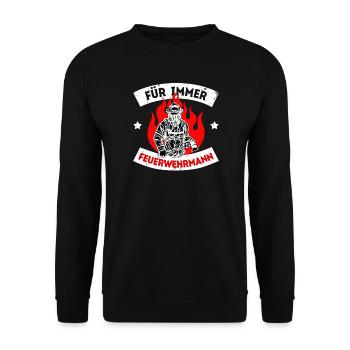 Firefighter Statement Lifesaver Fire Brigade - Unisex Sweatshirt - black - Front - Alina (178cm) & Michal (187cm)
