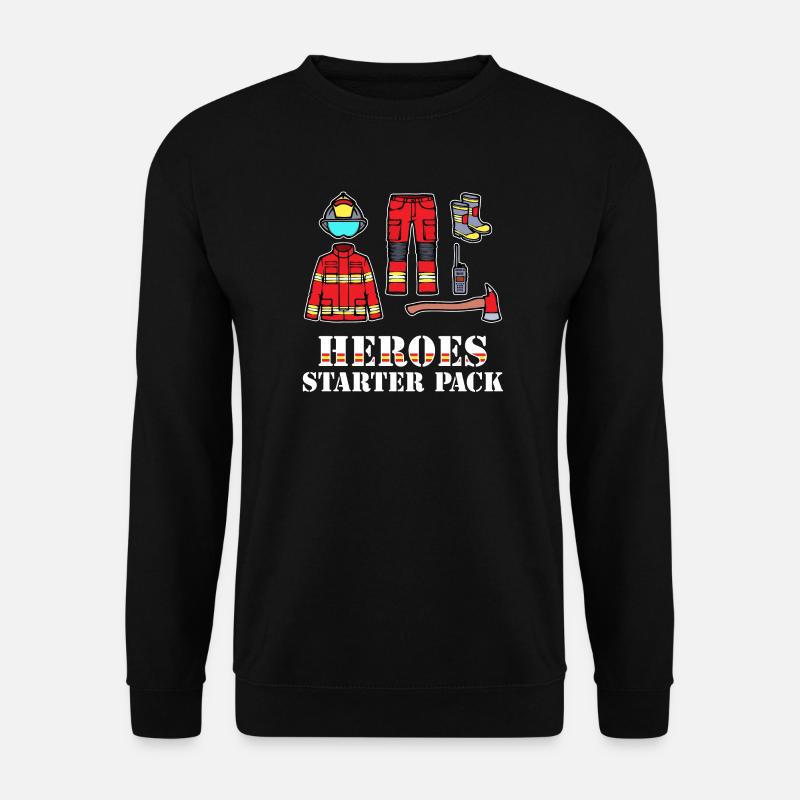 Feuerwehrhelm Lebensretter Feuerwehr Statement - Unisex Pullover - Schwarz