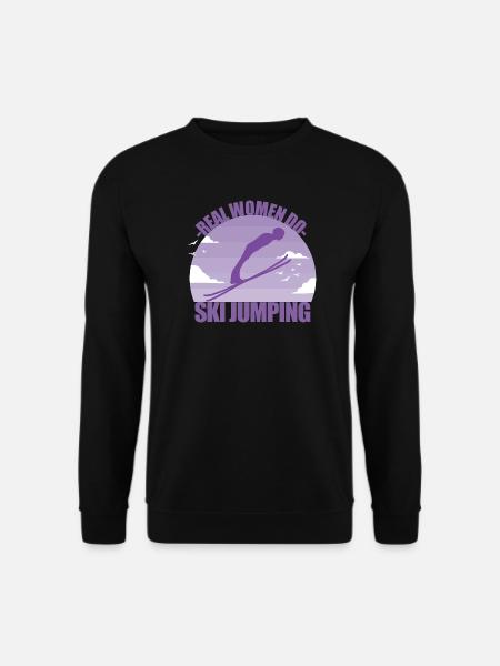 Skispringen Skispringerin Wintersport Geschenk - Unisex Pullover - Schwarz
