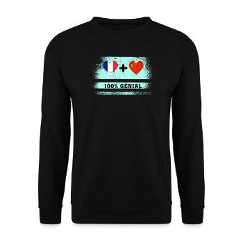 Drapeau France et Chine 100% génial - Sweat-shirt Unisexe - noir - Devant - Alina (178cm) & Michal (187cm)