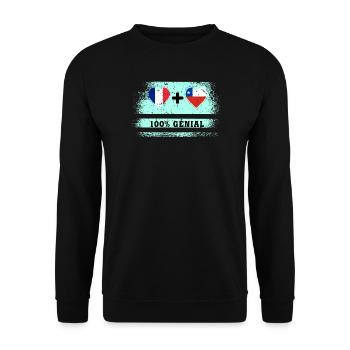 Drapeau France et Chili 100% génial - Sweat-shirt Unisexe - noir - Devant - Alina (178cm) & Michal (187cm)
