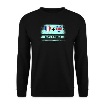 Drapeau France et Costa Rica 100% génial - Sweat-shirt Unisexe - noir - Devant - Alina (178cm) & Michal (187cm)
