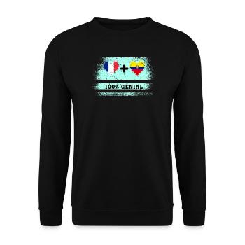 Drapeau France et Équateur 100% génial - Sweat-shirt Unisexe - noir - Devant - Alina (178cm) & Michal (187cm)