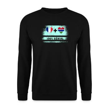 Flag of France and Gambia 100% awesome - Unisex Sweatshirt - black - Front - Alina (178cm) & Michal (187cm)