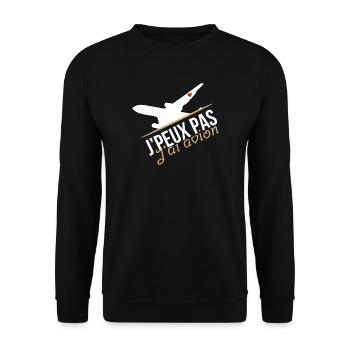 J'peux pas j'ai avion - Sweat-shirt Unisexe - noir - Devant - Alina (178cm) & Michal (187cm)