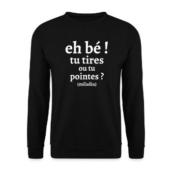pétanque, fan de pétanque, bouliste - Sweat-shirt Unisexe - noir - Devant - Alina (178cm) & Michal (187cm)