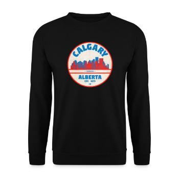 Calgary Skyline Vintage - Unisex Pullover - Schwarz - Vorne - Alina (178cm) & Michal (187cm)