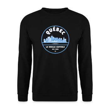 Quebec La Vieille Capitale Skyline - Unisex Sweatshirt - black - Front - Alina (178cm) & Michal (187cm)
