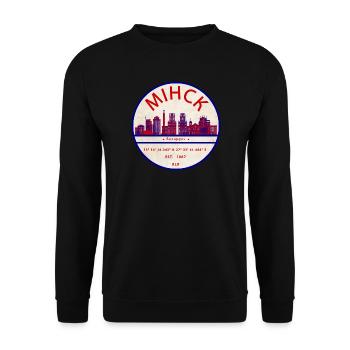 Minsk Skyline Emblem Coordinates - Unisex Sweatshirt - black - Front - Alina (178cm) & Michal (187cm)