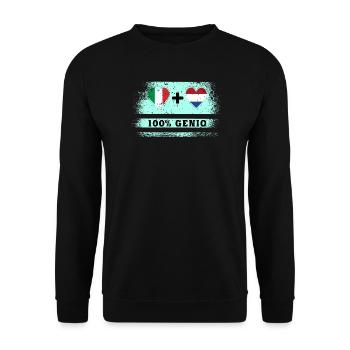 Italy and the Netherlands 100% genius flag - Unisex Sweatshirt - black - Front - Alina (178cm) & Michal (187cm)