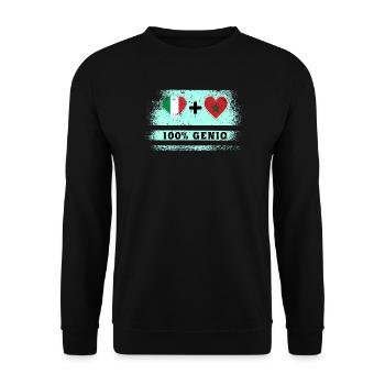 Italy and Morocco 100% genius flag - Unisex Sweatshirt - black - Front - Alina (178cm) & Michal (187cm)