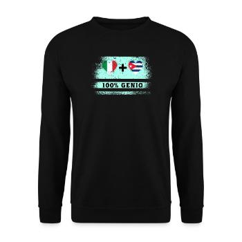 Italy and Cuba 100% genius flag - Unisex Sweatshirt - black - Front - Alina (178cm) & Michal (187cm)
