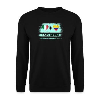 Italy and Colombia 100% genius flag - Unisex Sweatshirt - black - Front - Alina (178cm) & Michal (187cm)