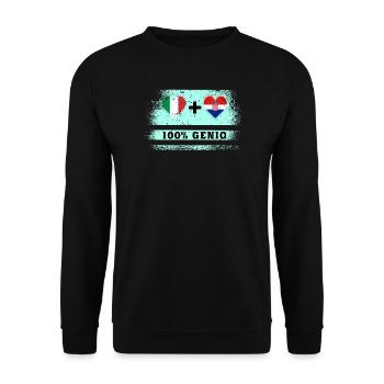 Italy and Croatia 100% genius flag - Unisex Sweatshirt - black - Front - Alina (178cm) & Michal (187cm)
