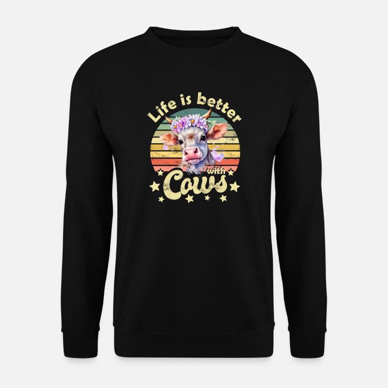 Kuh Kühe - Unisex Pullover - Schwarz