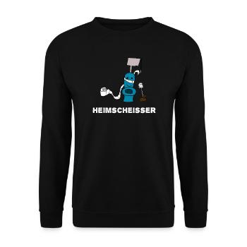 Heimscheisser WC Klo - Unisex Pullover - Schwarz - Vorne - Alina (178cm) & Michal (187cm)