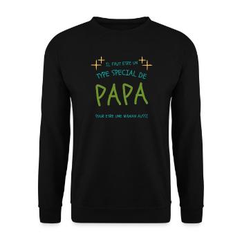 Papa spécial, maman aussi - Sweat-shirt Unisexe - noir - Devant - Alina (178cm) & Michal (187cm)