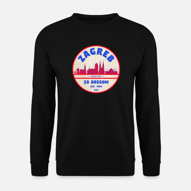 Zagreb Rundlogo Skyline Retro - Unisex Pullover - Schwarz