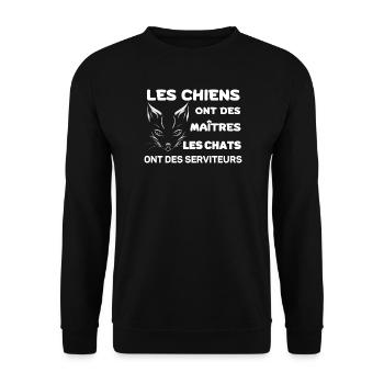 Chats Serviteurs et Chiens Maîtres - Sweat-shirt Unisexe - noir - Devant - Alina (178cm) & Michal (187cm)