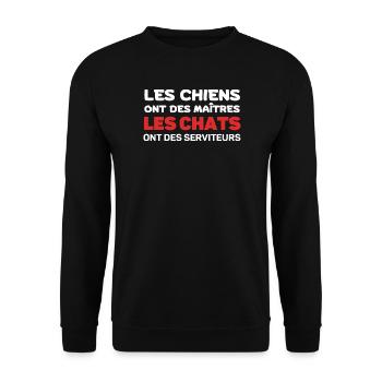 Chats et Chiens: Maîtres et Serviteurs - Sweat-shirt Unisexe - noir - Devant - Alina (178cm) & Michal (187cm)