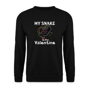 Heart Snake Valentine - Unisex Sweatshirt - black - Front - Alina (178cm) & Michal (187cm)