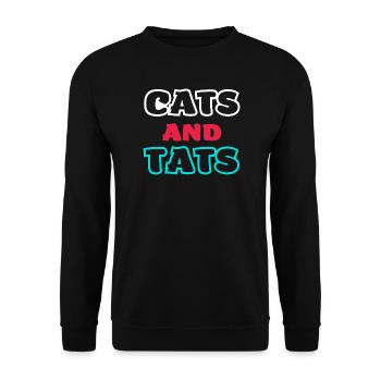 Chats et Tats - Sweat-shirt Unisexe - noir - Devant - Alina (178cm) & Michal (187cm)