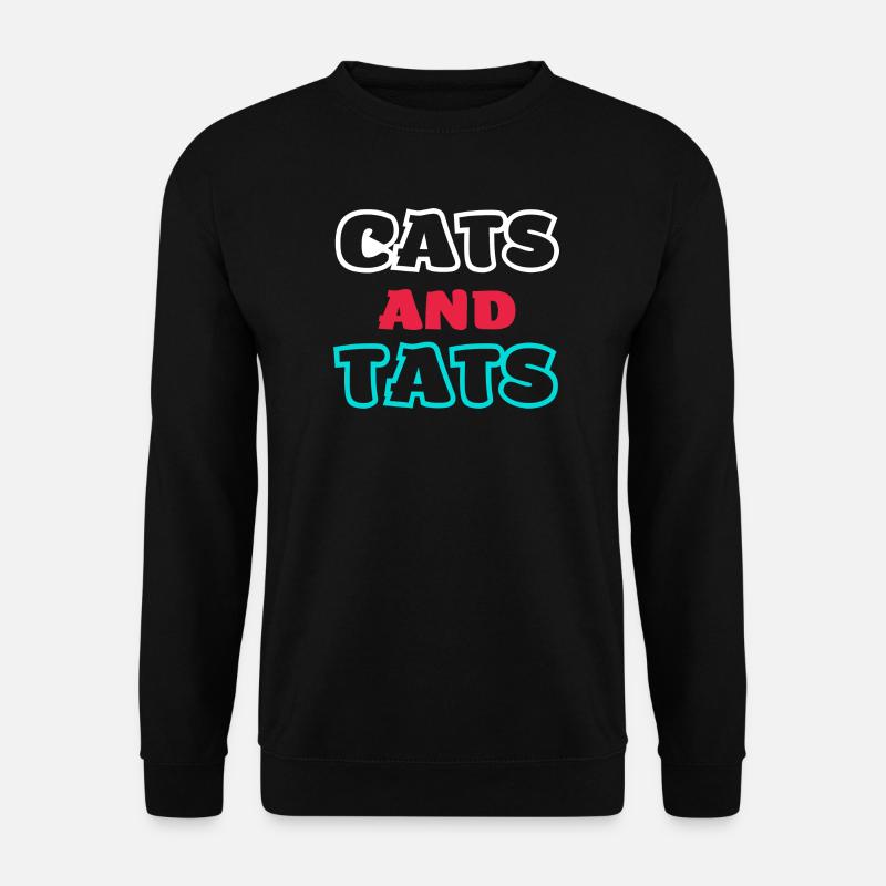 Katzen und Tattoos - Unisex Pullover - Schwarz