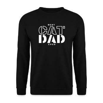 Best Daddy Cat Design - Unisex Sweatshirt - black - Front - Alina (178cm) & Michal (187cm)